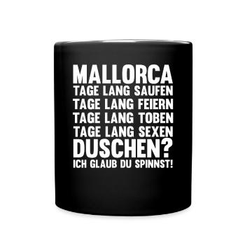 Party Urlaub Mallorca - Tasse einfarbig - Schwarz - Vorne