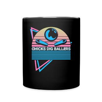 Flipperautomat Retro - Tasse einfarbig - Schwarz - Vorne