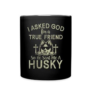 Cadeaux de chien Husky - Mug uni - noir - Devant