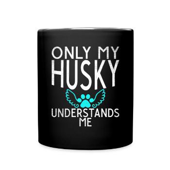 Cadeaux de chien Husky - Mug uni - noir - Devant