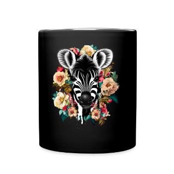 Zebra - Tasse einfarbig - Schwarz - Vorne