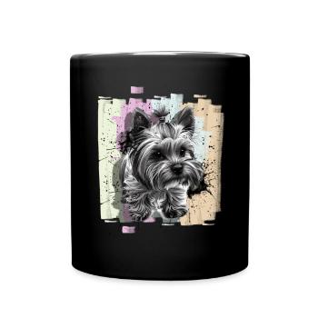 Yorkshire Terrier - Tasse einfarbig - Schwarz - Vorne