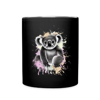 Koala - Tasse einfarbig - Schwarz - Vorne