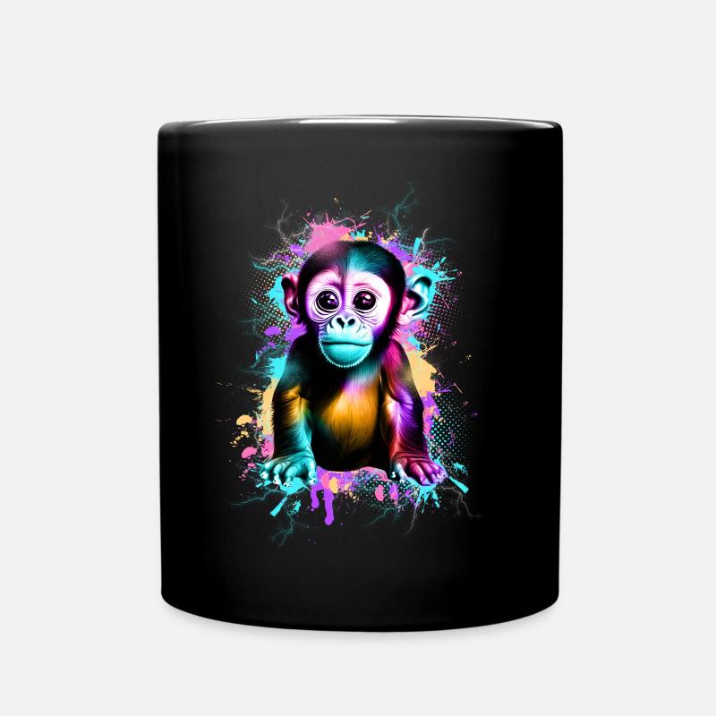 Affe - Tasse einfarbig - Schwarz
