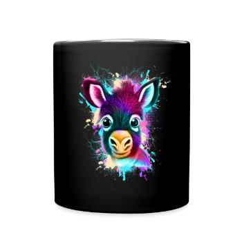 Esel - Tasse einfarbig - Schwarz - Vorne