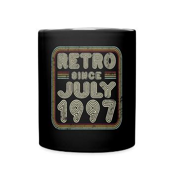 Geburtstag Juli 1997 Retro Geschenk - Tasse einfarbig - Schwarz - Vorne