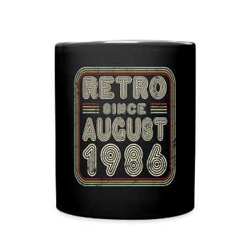 Anniversaire Août 1986 Cadeau rétro - Mug uni - noir - Devant