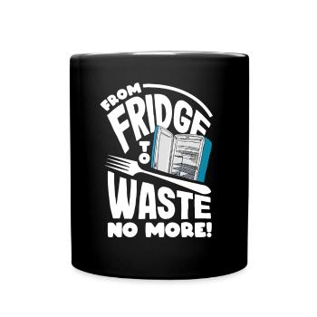 Du réfrigérateur à la fourchette, ne gaspillez plus! Conscient - Mug uni - noir - Devant