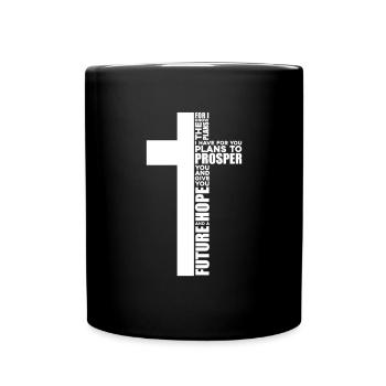 Bibel Bibelvers Christliche Sprüche Jesus Geschenk - Tasse einfarbig - Schwarz - Vorne