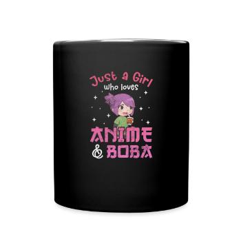 Bubble Tea Anime Boba Tea Kawaii Cadeau - Mug uni - noir - Devant