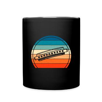 Sunset et harmonica Harmoniciste Instrument de musique - Mug uni - noir - Devant