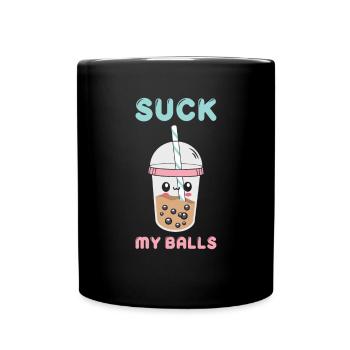Bubble Tea Lustiger Kawaii Bubble Milk Boba Tee - Tasse einfarbig - Schwarz - Vorne