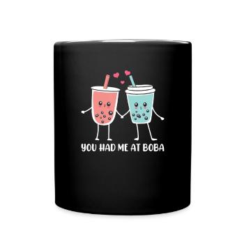 Bubble Tea Lustiger Kawaii Bubble Milk Boba Tee - Tasse einfarbig - Schwarz - Vorne