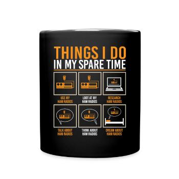 Ham Radio Operator Frequency Things I Do In My Spa - Full Colour Mug - black - Front
