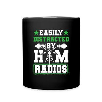 Easily Distracted By Ham Radios Network Network Si - Tasse einfarbig - Schwarz - Vorne