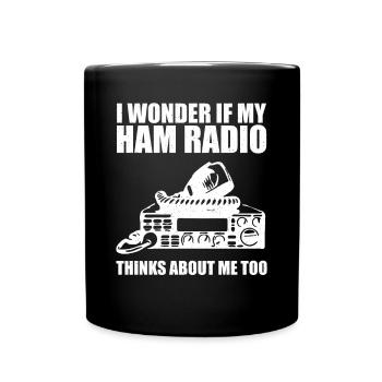 Ham Radio Thinks About Me Radio Lover Frequency Ne - Tasse einfarbig - Schwarz - Vorne