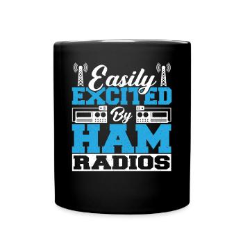 Network Radio Lover Frequency Easily Excited By Ha - Tasse einfarbig - Schwarz - Vorne