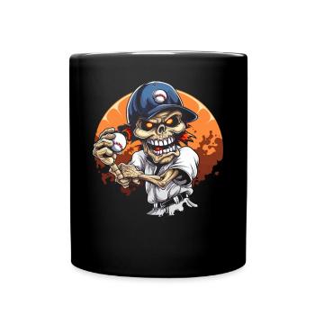 Baseball Halloween Trick Or Treat Baseball Player - Full Colour Mug - black - Front
