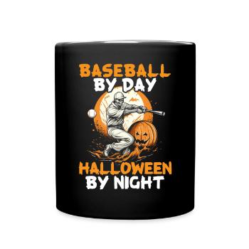 Baseball Halloween Trick Or Treat Baseball Player - Full Colour Mug - black - Front