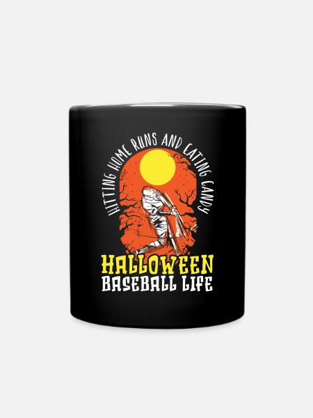 Baseball Halloween Süßes oder Saures Baseballspieler - Tasse einfarbig - Schwarz