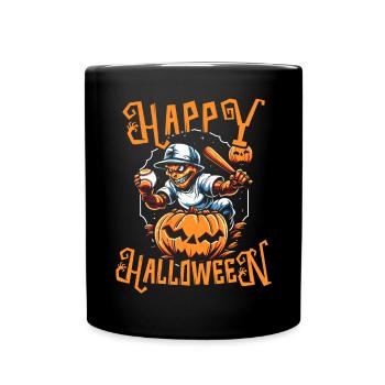 Baseball Halloween Trick Or Treat Baseball Player - Full Colour Mug - black - Front
