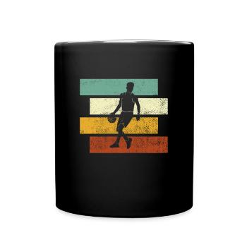 Basketball Retro - Tasse einfarbig - Schwarz - Vorne