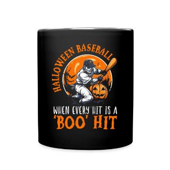 Baseball Halloween Trick Or Treat Baseball Player - Full Colour Mug - black - Front