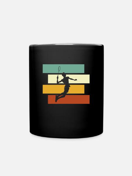 Badminton Retro - Tasse einfarbig - Schwarz