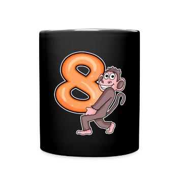 8 Birthday 8 years old with animal motif - eight - Full Colour Mug - black - Front