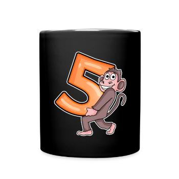 5 Birthday 5 years old with animal motif - five - Full Colour Mug - black - Front