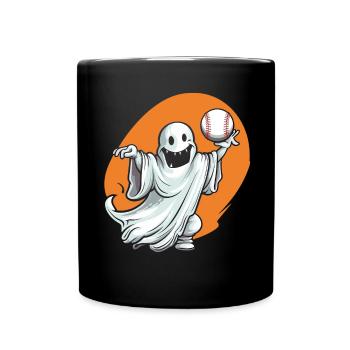 Baseball Halloween Trick Or Treat Baseball Player - Full Colour Mug - black - Front