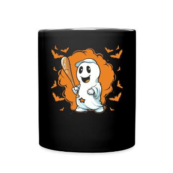Baseball Halloween Trick Or Treat Baseball Player - Full Colour Mug - black - Front