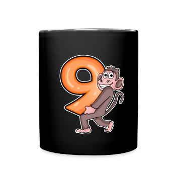 9 Birthday 9 years old with animal motif - nine - Full Colour Mug - black - Front