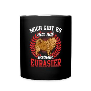 Gibt es nur mit Eurasier Spitz Eurasian Dog - Tasse einfarbig - Schwarz - Vorne
