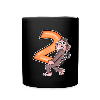 2 anniversaire 2 ans avec motif animal - deux - Mug uni - noir - Devant