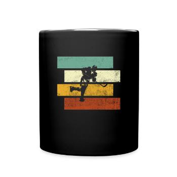 Eishockey Retro - Tasse einfarbig - Schwarz - Vorne