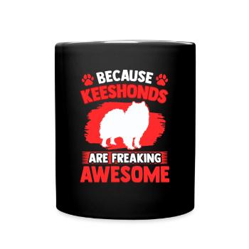 Wolfspitz is fantastic German Keeshond - Full Colour Mug - black - Front