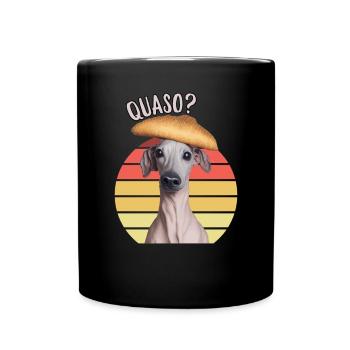 Quaso Croissant Meme Geschenk für Frauen - Tasse einfarbig - Schwarz - Vorne