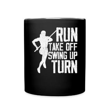 Stabhochsprung Stabhochspringer - Tasse einfarbig - Schwarz - Vorne