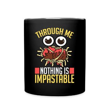 Fliegendes Spaghettimonster FSM Pastafarian - Tasse einfarbig - Schwarz - Vorne