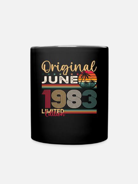 40th Birthday Man June Year 1983 Original - Full Colour Mug - black