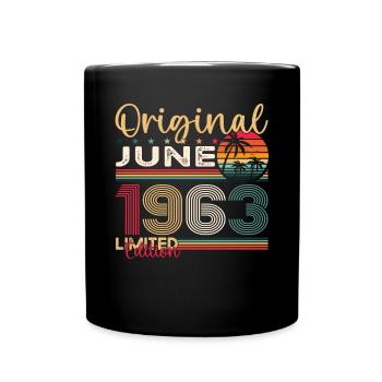 60. Geburtstag Mann Juni Jahrgang 1963 Original - Tasse einfarbig - Schwarz - Vorne