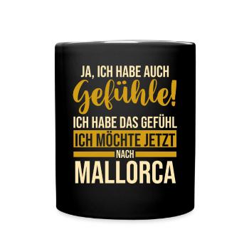 Party Urlaub Mallorca - Tasse einfarbig - Schwarz - Vorne