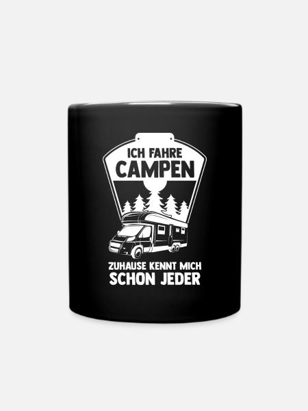 Wohnmobil Wohnwagen Camper Camping - Tasse einfarbig - Schwarz
