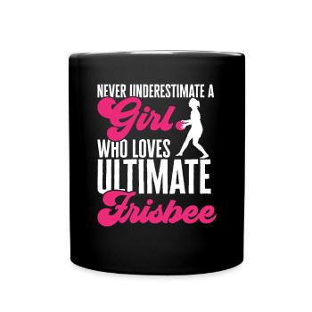 Disque de lancer de frisbee ultime - Mug uni - noir - Devant