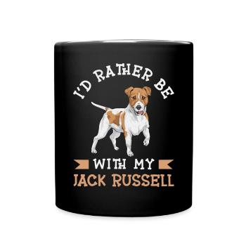 Jack Russell Terrier - Tasse einfarbig - Schwarz - Vorne