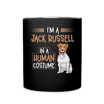 Jack Russell Terrier - Tasse einfarbig - Schwarz - Vorne