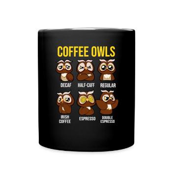 Kaffee-Eule - Tasse einfarbig - Schwarz - Vorne