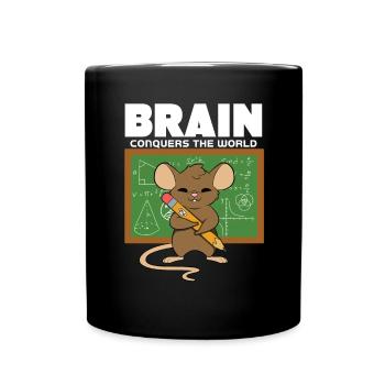 Le cerveau conquiert le monde - Mug uni - noir - Devant