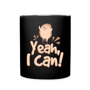 Yeah I Can Unicycle Hedgehog - Tasse einfarbig - Schwarz - Vorne